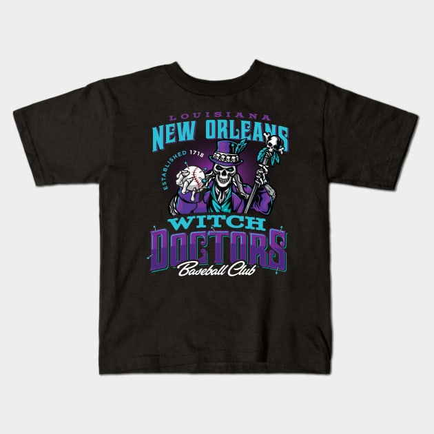 New Orleans Witch Doctors Kids T-Shirt by MindsparkCreative